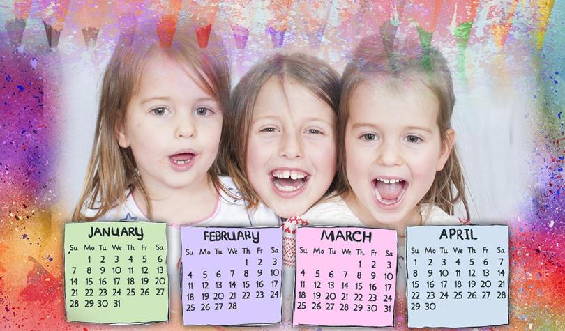 Фото любимых внуков на календаре 