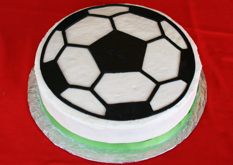 Торт в виде футбольного мяча 